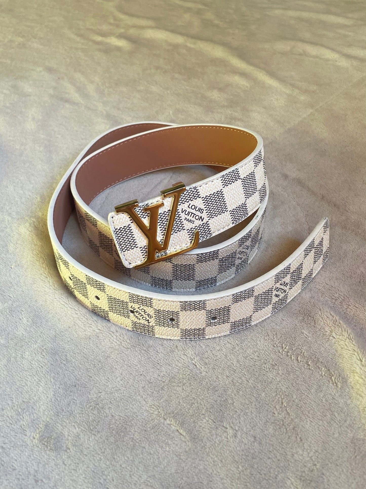 LV Monogram Belt White